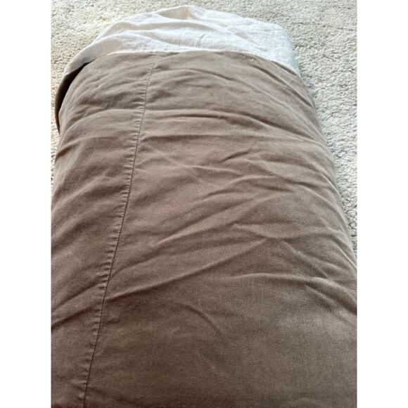 Williams-Sonoma Home Velvet Linen Duvet Cover Full Queen taupe beige brown - Picture 3 of 15